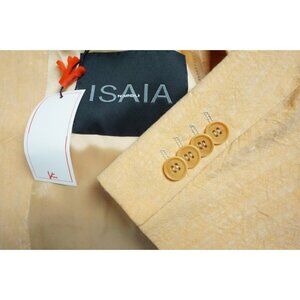 Isaia Napoli Light Orange Creamsicle Linen Blend Sport Coat Jacket 40R NEW